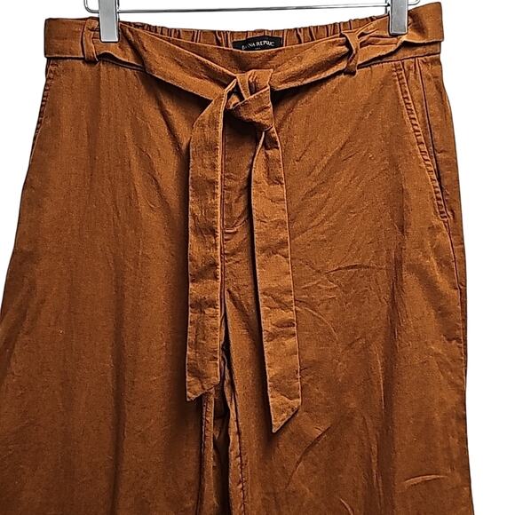 Banana Republic Wmn Wide Leg Cropped Pull On 2 PocketTie Waist Pants Size 6P - Picture 2 of 7